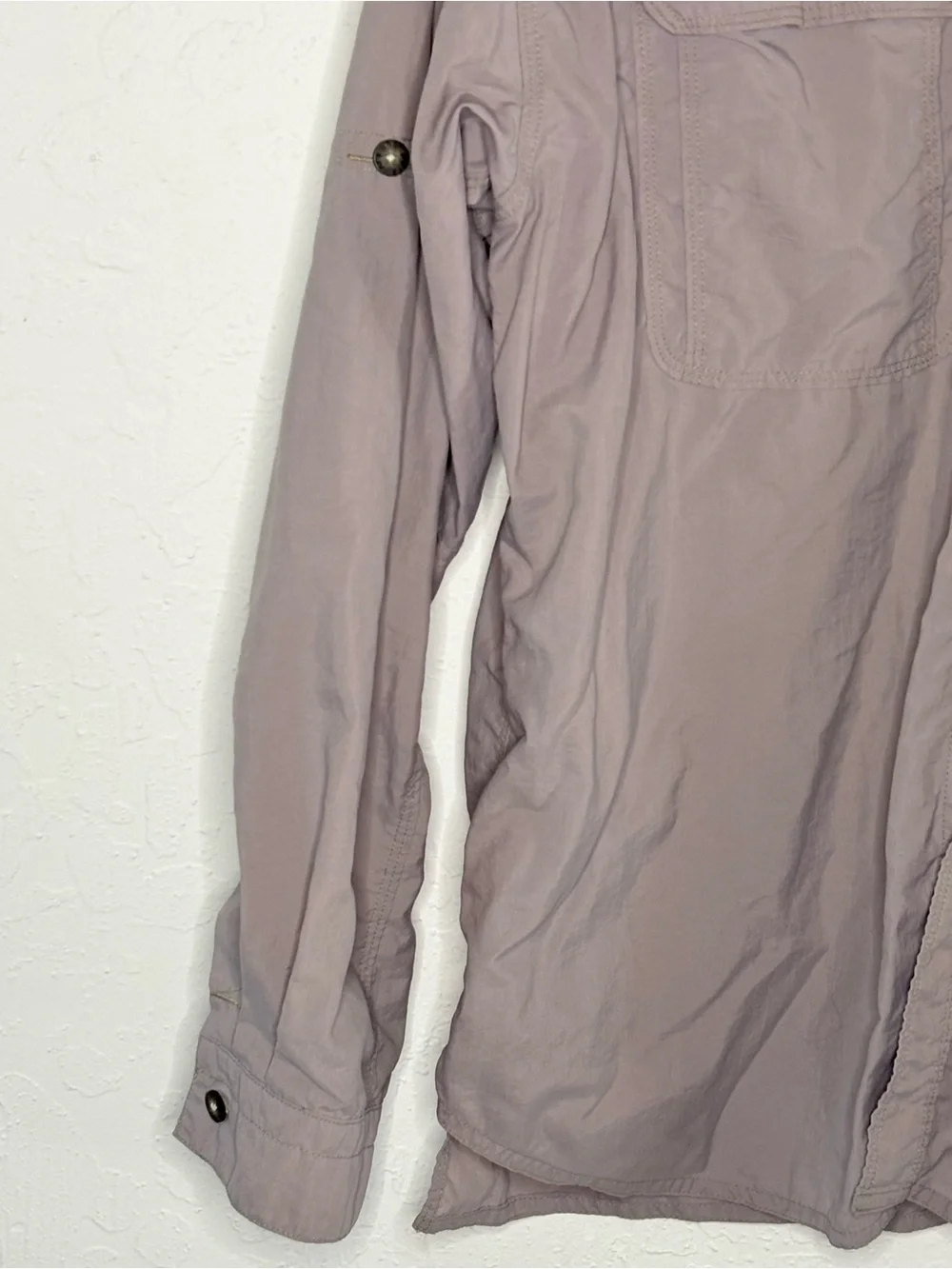 The North Face Men’s Large L/S Hiking Roll Sleeve Camp Outdoor Shirt Gray Button